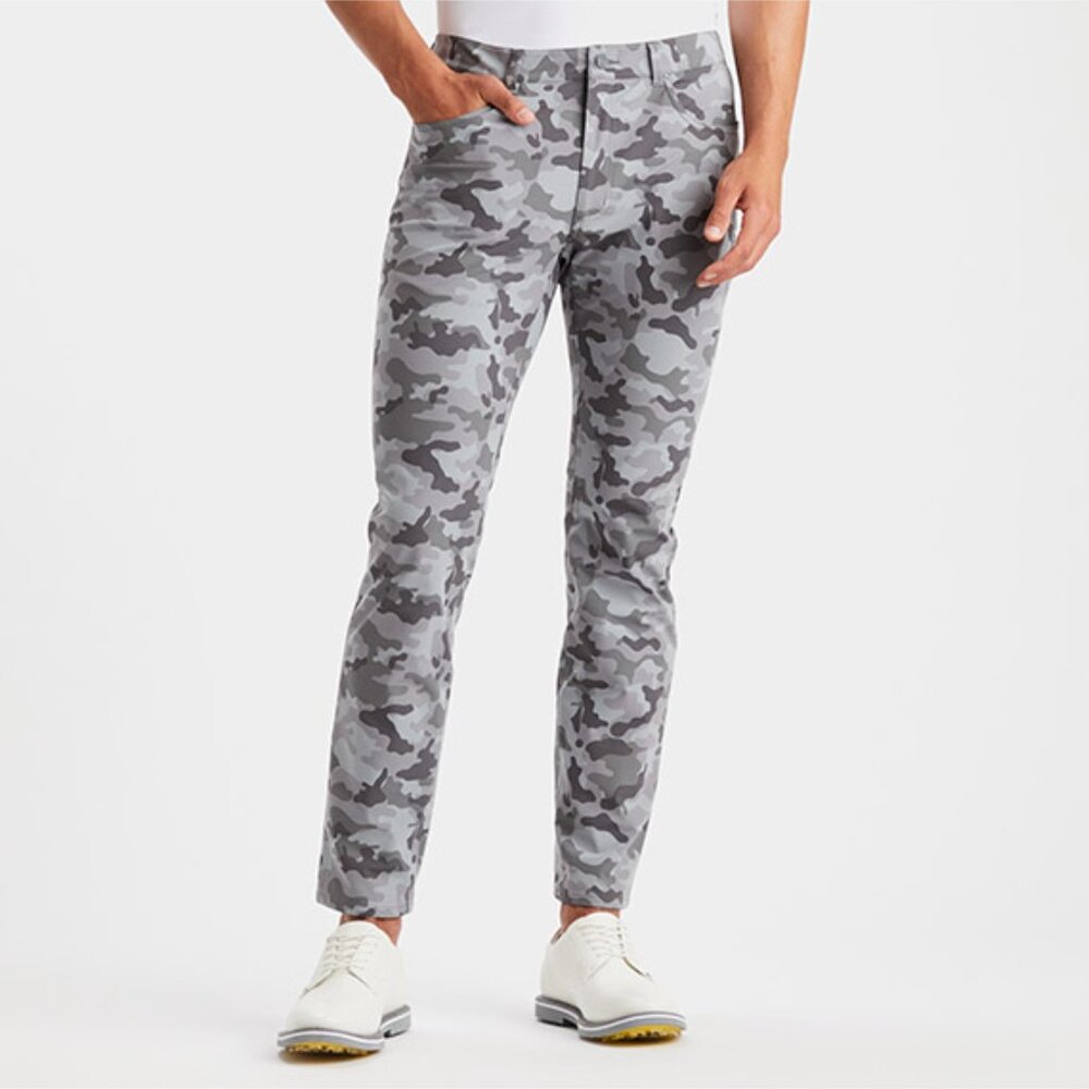 G/Fore 5 Pocket Golf Trouser Pants Mens 34x32 Grey Camo Stretch - Picture 2 of 8